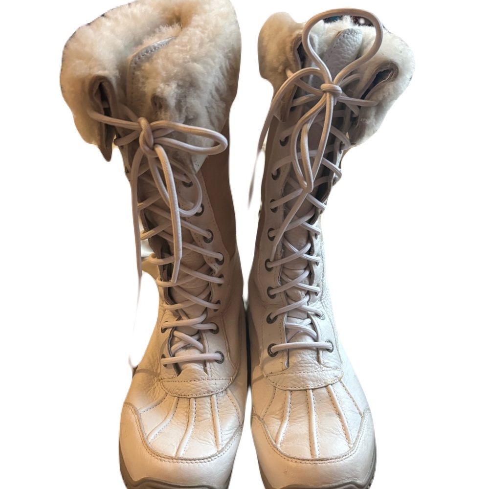 UGG Women’s White Fur-Lined Winter Boots